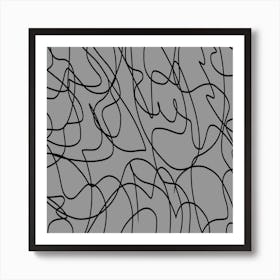 Abstract Line Art in Gray Art Print