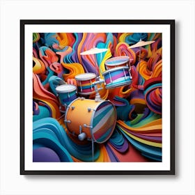 Abstract Drums Art Print