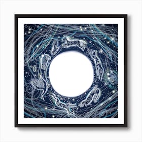 Celestial Animals Square Art Print