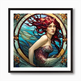 Ruby Mermaid Art Print