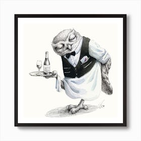 Waiter Owl Art Print