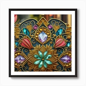 Picture of medieval stained glass windows 8 Art Print