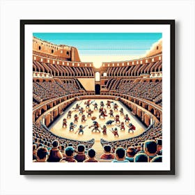 8-bit ancient colosseum Art Print