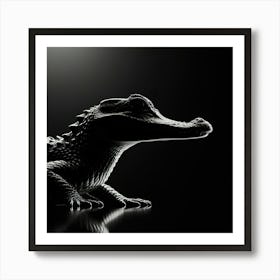 Crocodile Silhouette Art Print