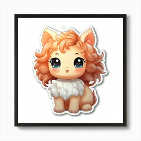 Cute Kawaii Cat 1 Art Print