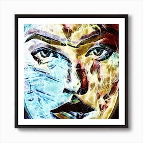 Abstract Face Of A Woman Art Print