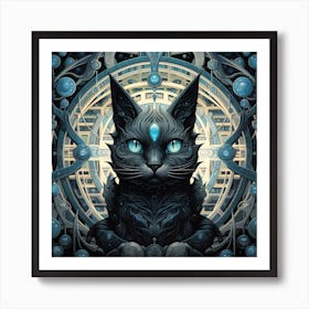 Cat With Blue Eyes Art Print