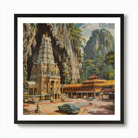 Batu Caves Hindu Temple In The Rock Art Print