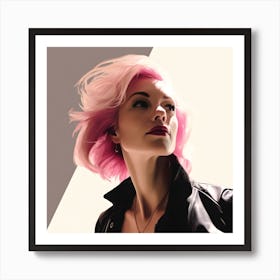 Punk Woman In Pink And Black 10 Art Print