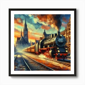 Train On The Tracks 4 Art Print