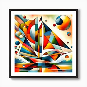 Geometric Art Sailboat Art Print