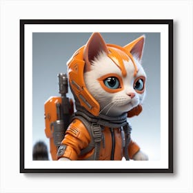 Cat In Spacesuit wall art Art Print