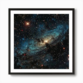 Abstract Illustration Showcasing The Rich Tapestry Of Cosmos With Contrasting Patterns Of Bright Fl (3) Art Print