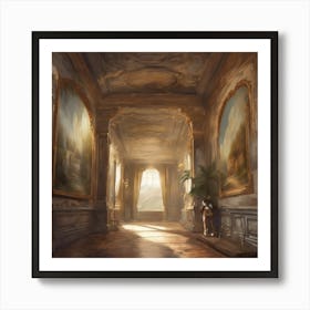 Hallway Of A Castle Art Print