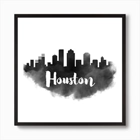 Watercolor Houston Skyline Art Print