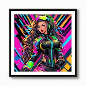 Neon Girl 29 Art Print