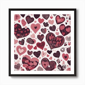 Valentine'S Day Hearts Art Print