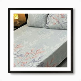 Floral Bed Sheet Art Print