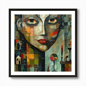 Abstract Of A Woman  - colorful cubism, cubism, cubist art,   abstract art, abstract painting  city wall art, colorful wall art, home decor, minimal art, modern wall art, wall art, wall decoration, wall print colourful wall art, decor wall art, digital art, digital art download, interior wall art, downloadable art, eclectic wall, fantasy wall art, home decoration, home decor wall, printable art, printable wall art, wall art prints, artistic expression, contemporary, modern art print, unique artwork, Art Print