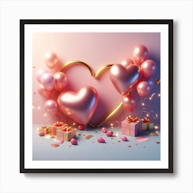 Heart Love Balloons Art Print