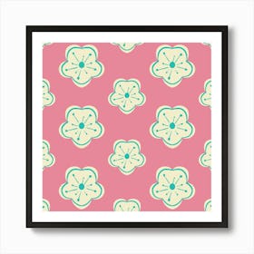 Retro Flowers 70s Style Affiche