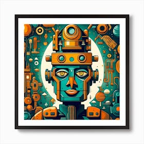 Robot Illustration Art Print