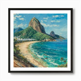 A Sugarloaf Mountain In Rio De Janeiro Oil Paint 1719996612 2 Art Print