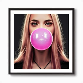 Bubble Blowing Girl Art Print