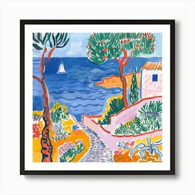 Seaside Doodle Matisse Style 4 Art Print