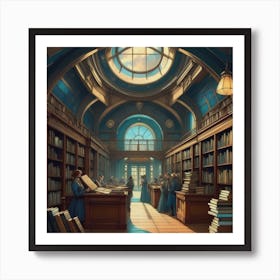 Library Time Travel Art Print