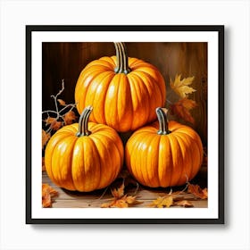 Happy pumpkins Art Print