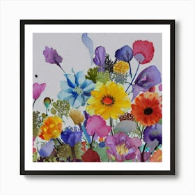 Watercolor Flowers 18 Art Print