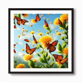 Monarch Butterflies Art Print