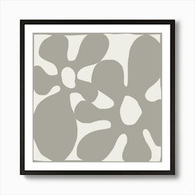 Grey Flowers Art Print