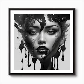 Black And White Portrait Of A Woman Art Print