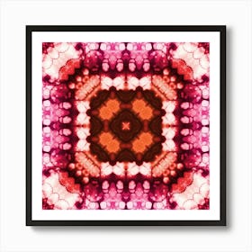 Pink Watercolor Flower Pattern Made Of Spots 7 Art Print