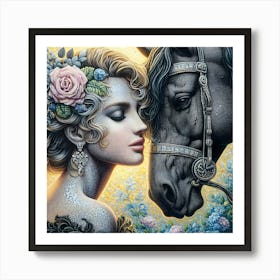 'The Horse And The Woman' Art Print