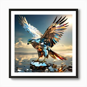 Design Of A Falcon In The Sky Broken Glass Effect No Background Stunning Something That Even Doe 1 Art Print