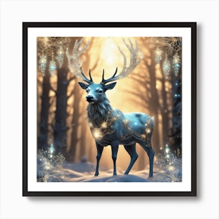 Galaxy Deer Art Print by arkart - Fy