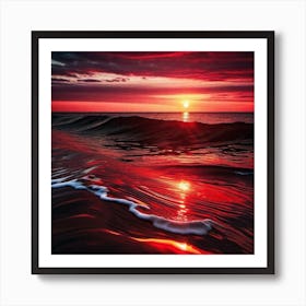 Sunset On The Beach 662 Art Print