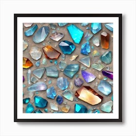 Colorful Gems 4 Art Print