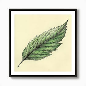 Leaf on Yellow Art Print