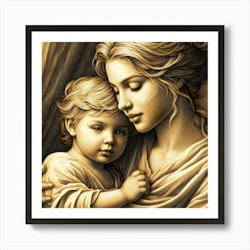 Mother And Child Happy Mother's Day 21 Art Print