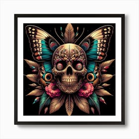 Skull Butterfly Art 4 Art Print