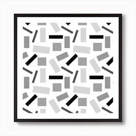 Shapely Black White Geometric Abstract 1 Art Print