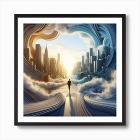 City In The Clouds Art Print