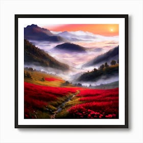 Sunset In The Valley Art Print