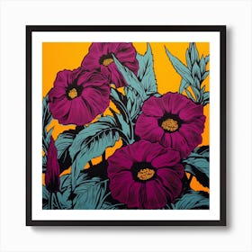 Black Eyed Susan 2 Pop Art Illustration Square Poster