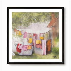 Laundry Day Art Print Laundry Basket 1 Art Print