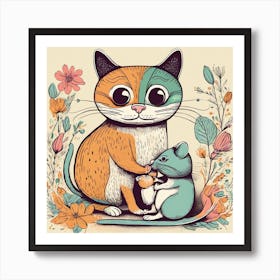 Cat And Mouse 1 Art Print